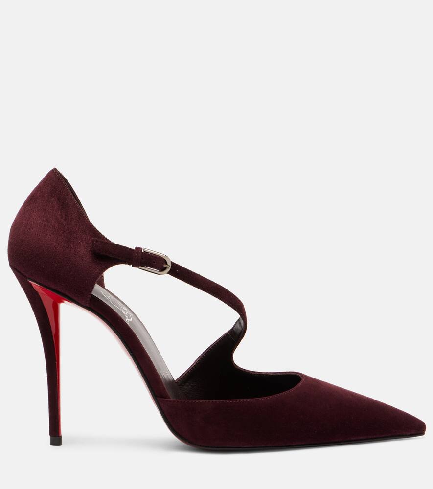 Туфли-лодочки Miss Ziggyta 100 из замши Christian Louboutin, Amara/Lin Amara — фото 4