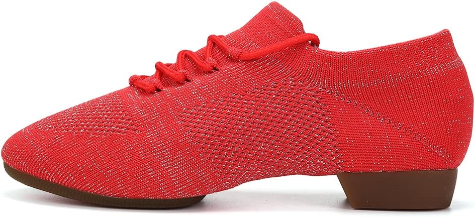 

Детские/Мужские танцевальные туфли на шнуровке из кожи для бальных танцев, латинских танцев, танго, сальсы FZW-SS Hroyl, красный