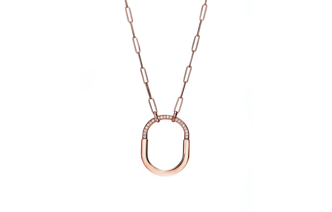 

TIFFANY & CO. Lock 18K Rose Gold, ожерелье с бриллиантами, женское Rose Gold