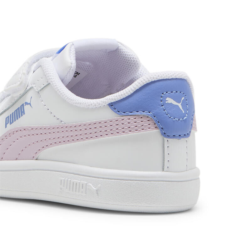 Детские кроссовки Smash 3.0 Leather V PUMA White Grape Mist Blue Skies Purple — фото 2