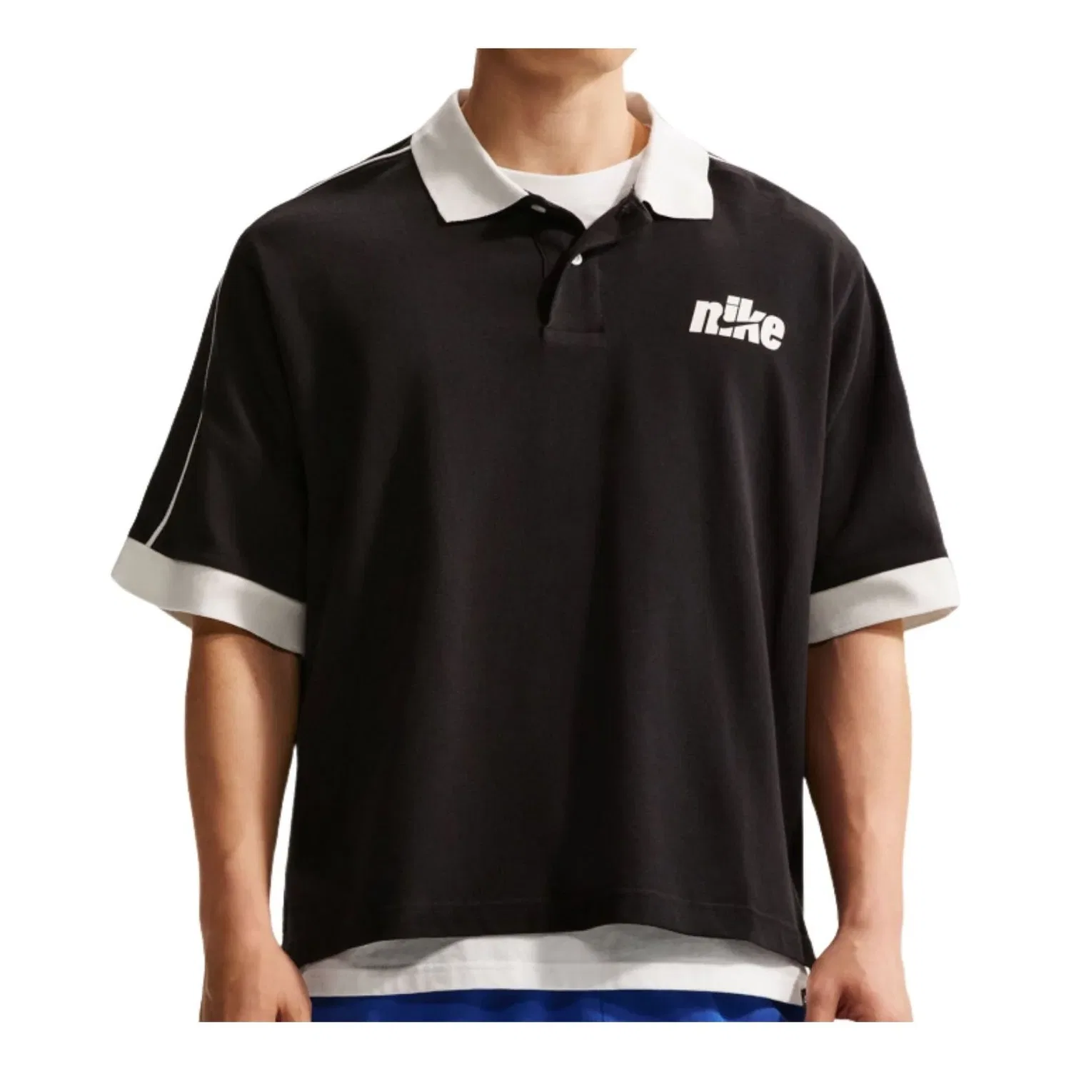 Футболка-поло Nike Sportswear Club Oversized 'Black Sail' IF0724-010, черный