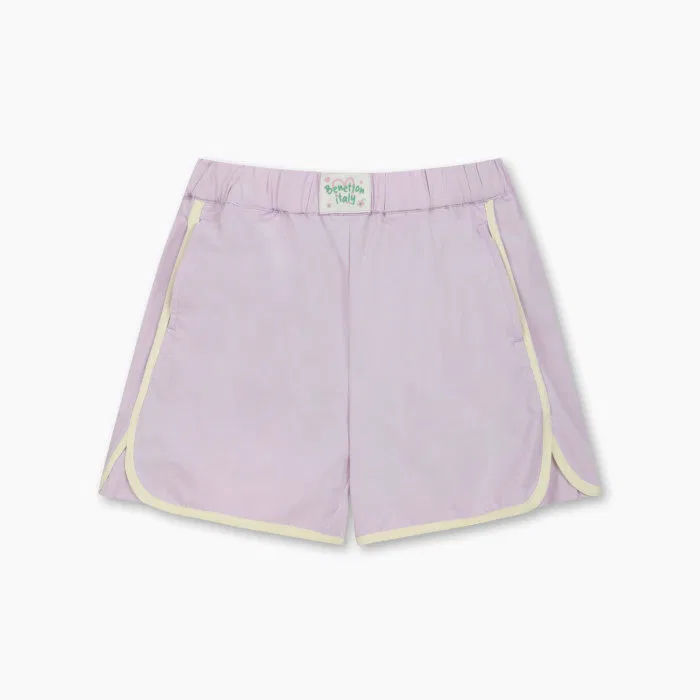 Детские шорты-дельфины из синтетической ткани 3/4 лавандовые от Benetton Kids