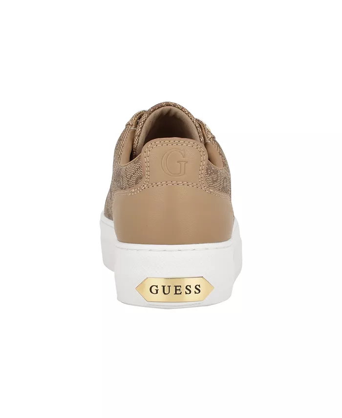 Женские кроссовки Genza на платформе с круглым носком и шнуровкой GUESS, белый — фото 3