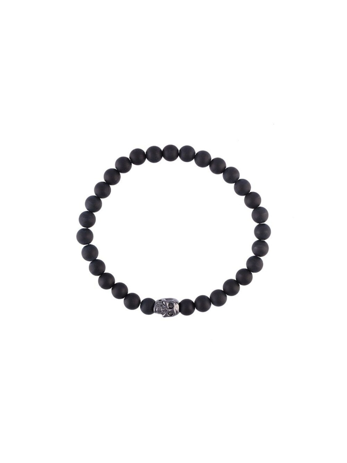 

Браслет из бусин с черепом Nialaya Jewelry, черный
