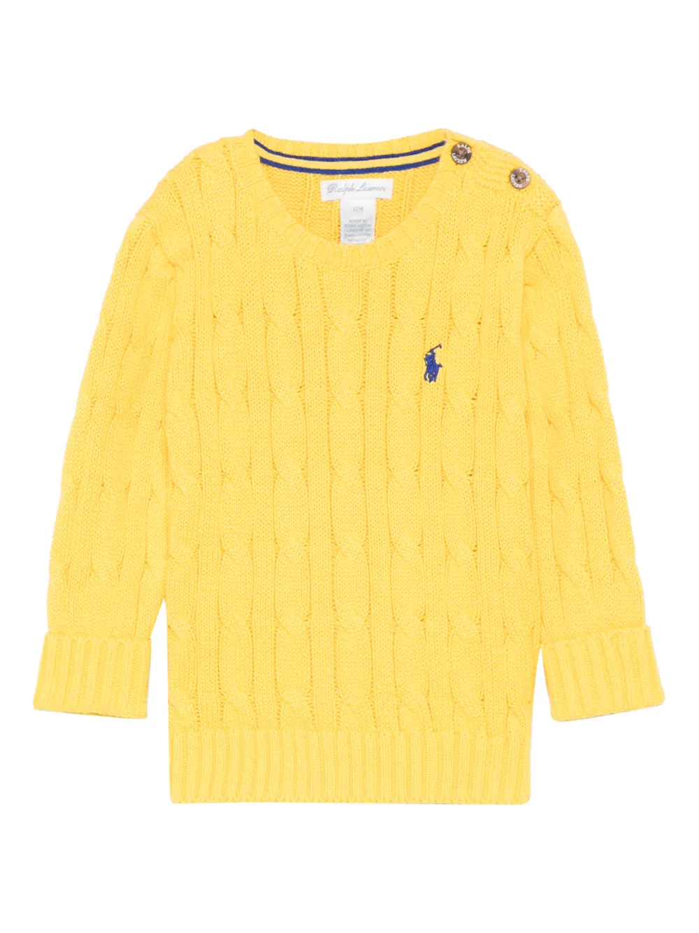 

Свитер фактурной вязки Polo Ralph Lauren Kids, желтый
