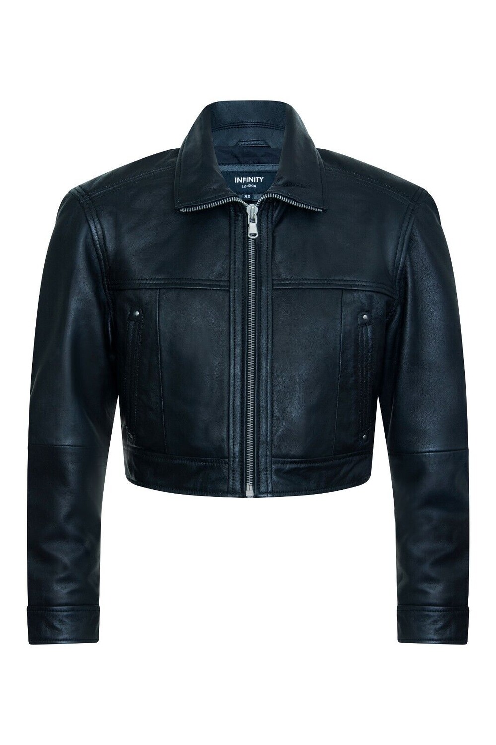 

Короткая байкерская кожаная куртка e для дубая Infinity Leather, черный