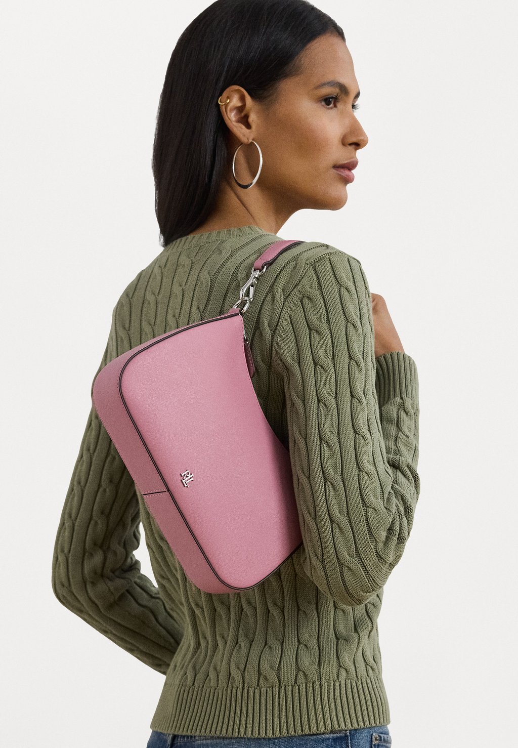 

Сумка CROSSHATCH LEATHER MEDIUM DANNI BAG Lauren Ralph Lauren, светло-розовый