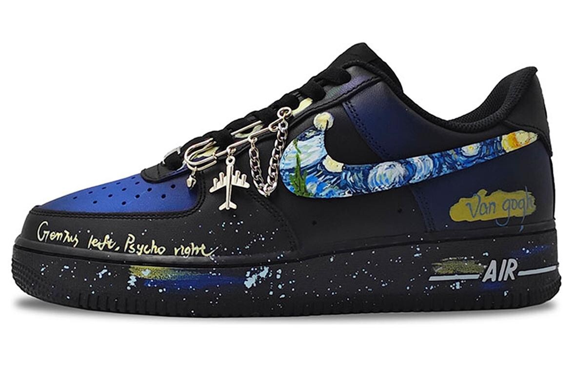 

Кроссовки для скейтбординга Air Force 1 женские, низкие, черный/синий Nike