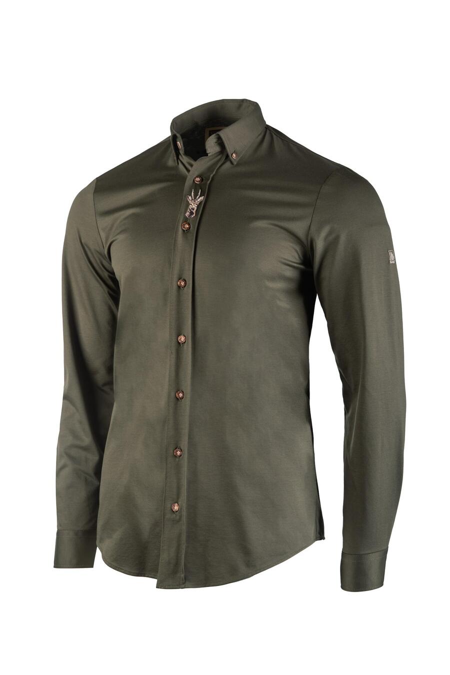 

Мужская охотничья рубашка Tagart Koziośek Green cotton with embroidery