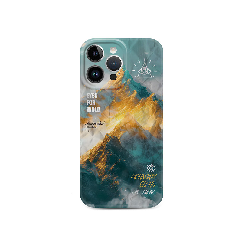 

Чехол для телефона LANGOU, Folded frosted shell - cloud and mist gold mountain