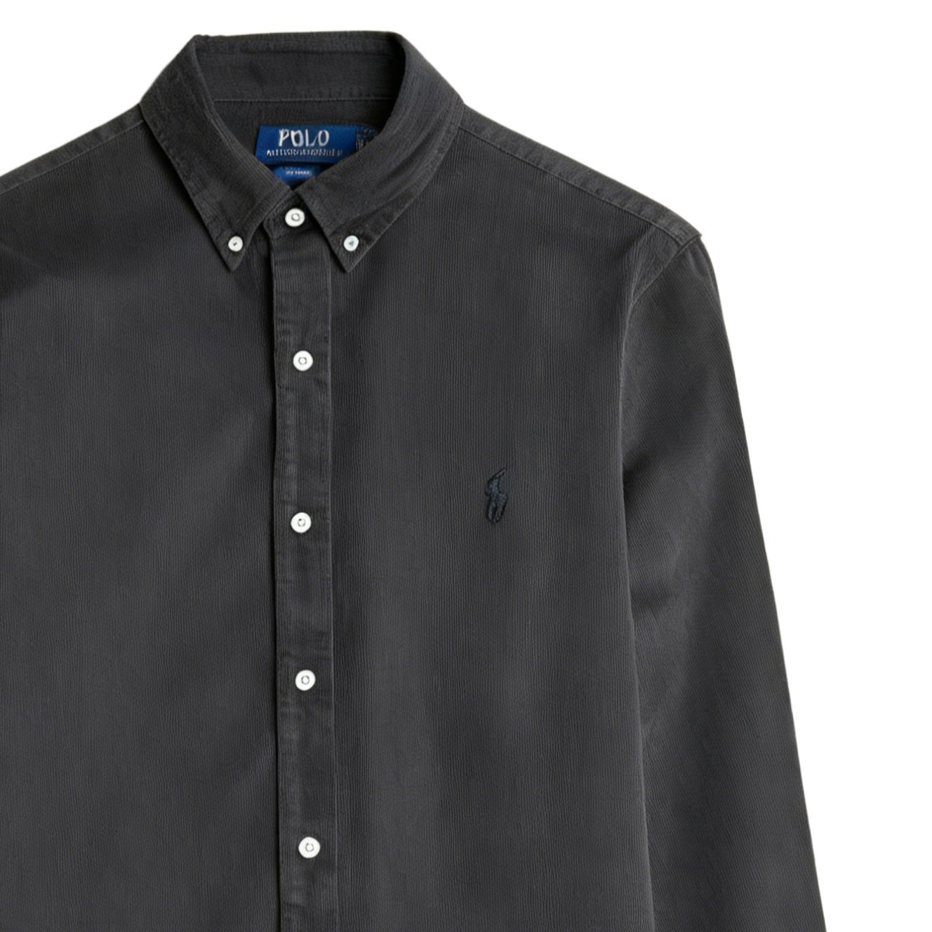 Polo Ralph Lauren Мужская рубашка, темно-серые с лацканами, средней толщины, другие цвета — фото 4