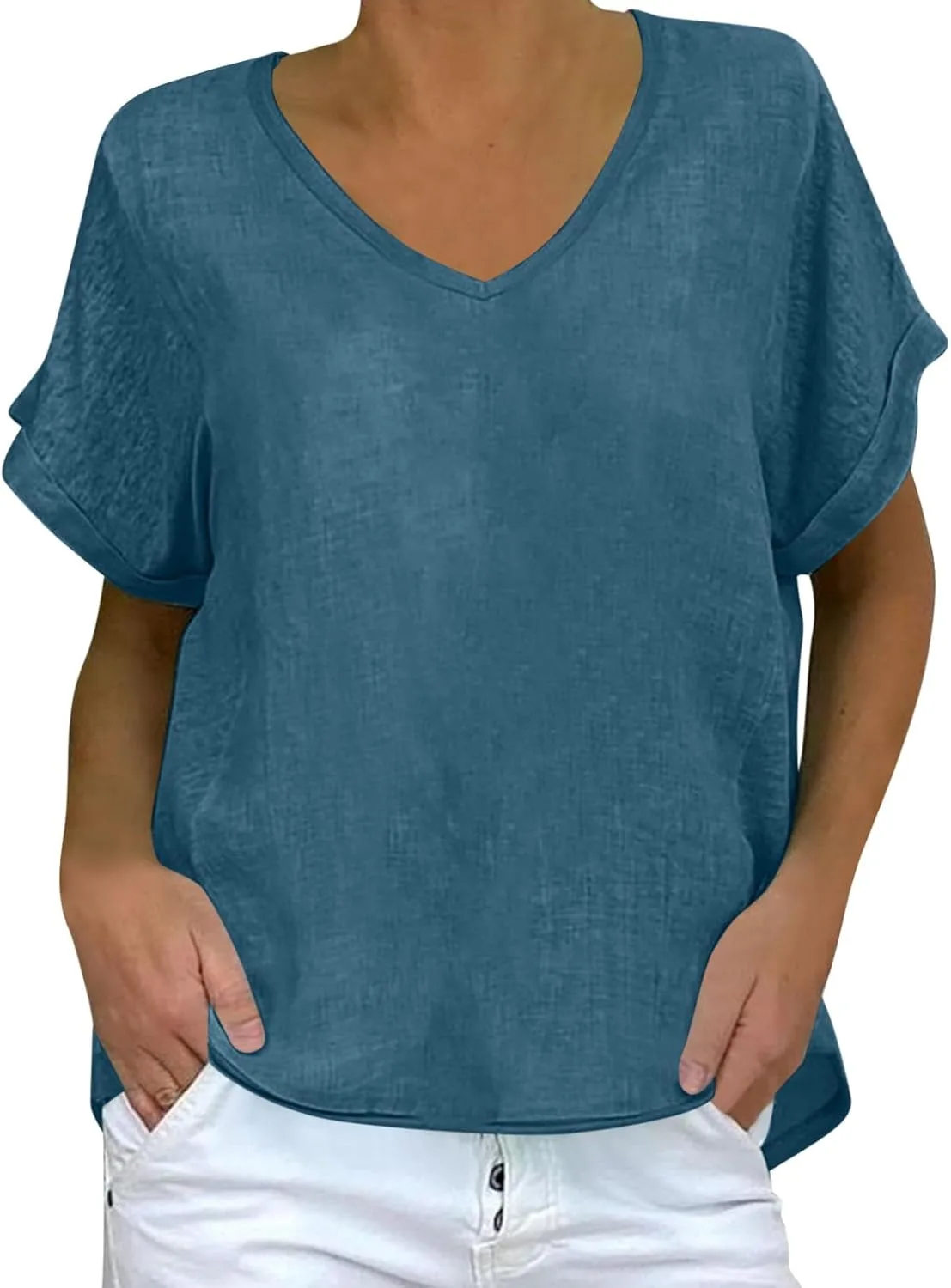 

Летние топы для женщин 2026 Casual Cotton Linen Floleo