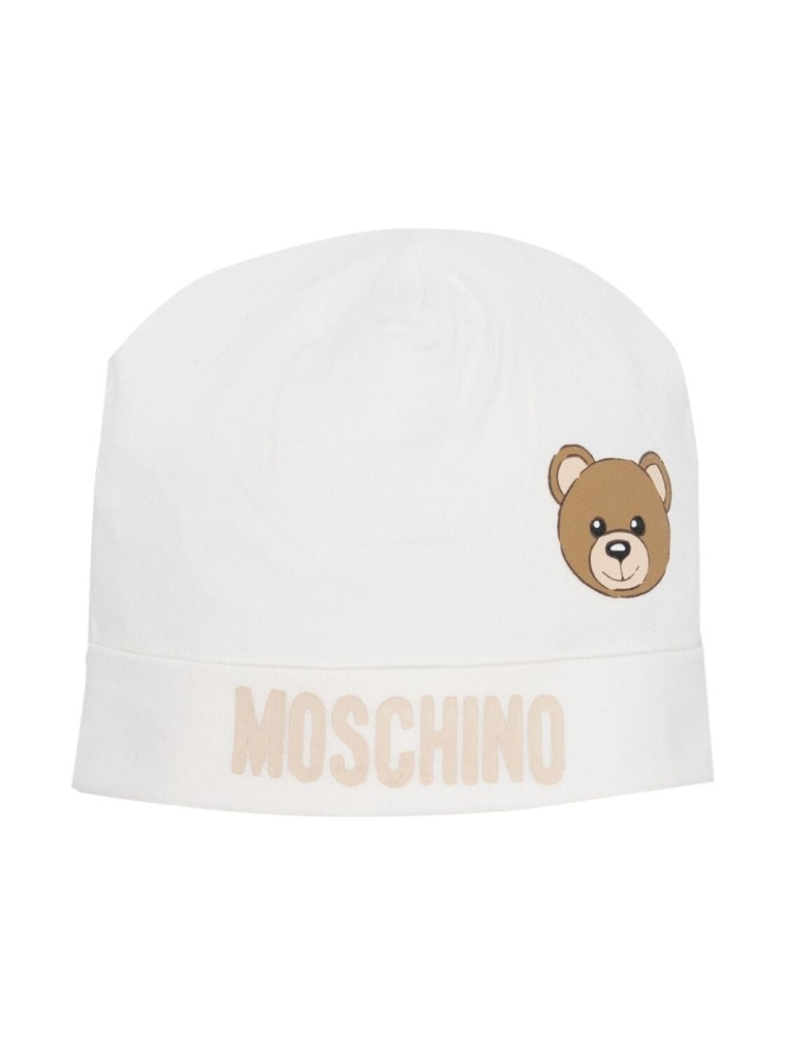 

Moschino Kids шапка бини из джерси с принтом Teddy Bear, белый