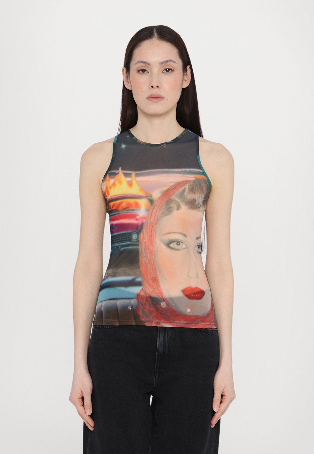 

Топ SLEEVELESS SHEER Sunnei, мультиколор