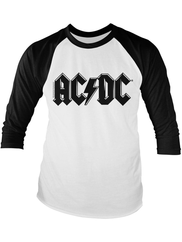 

Лонгслив Black Logo Retro Baseball Long Sleeve Tee AC/DC, белый