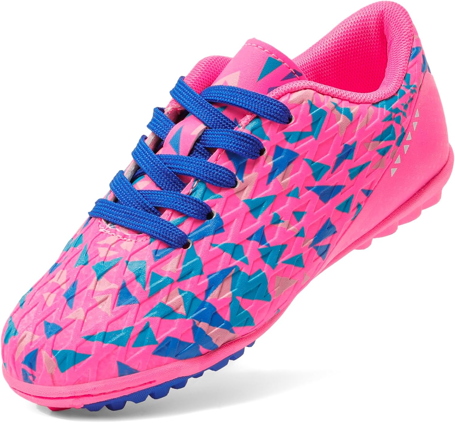 

Кроссовки для футбола DREAM PAIRS для мальчиков и девочек, футзальная обувь с шнуровкой для маленьких и больших детей, фуксия