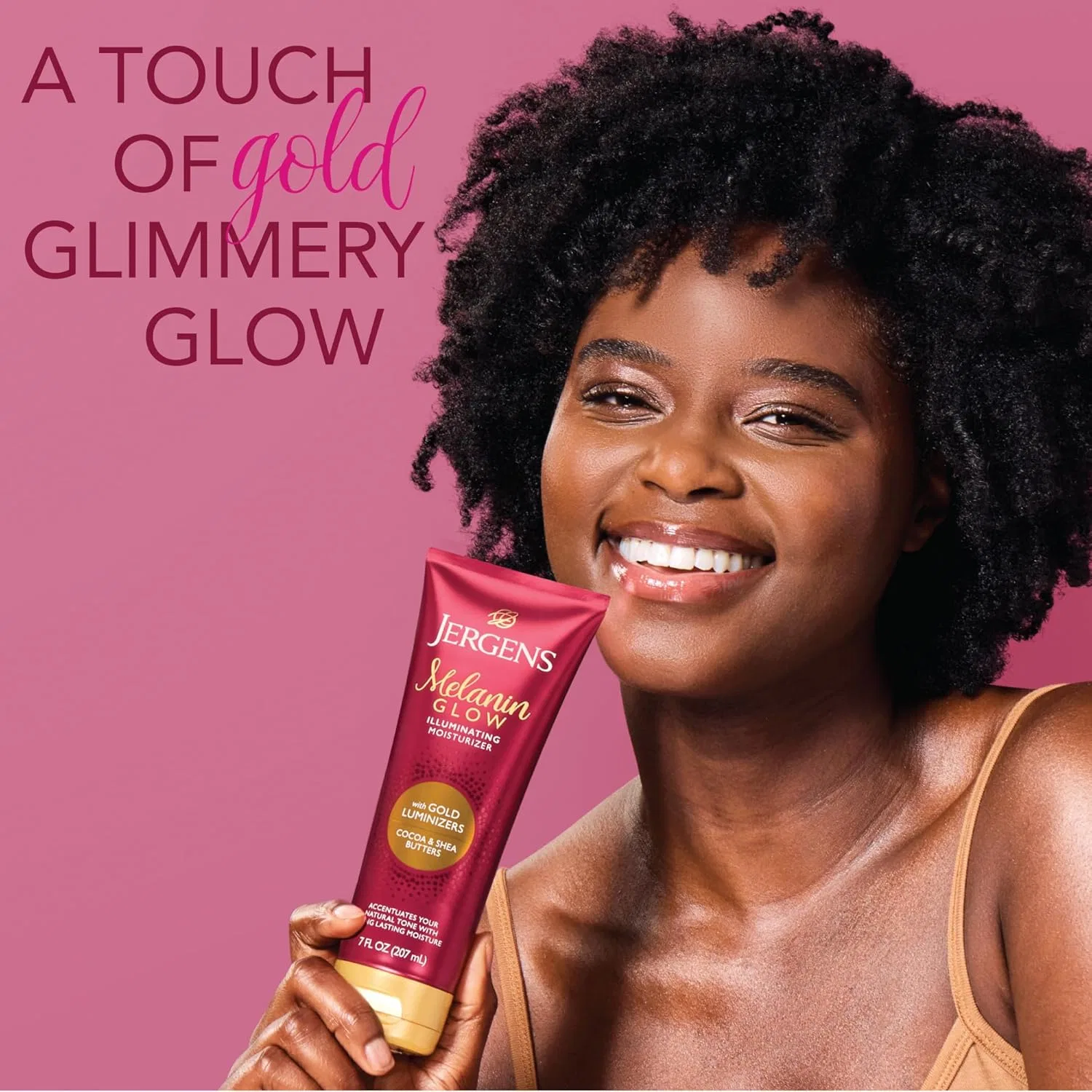 Лосьон для тела Jergens Melanin Glow Gold Illuminating Moisturizer, 7 унций — фото 3