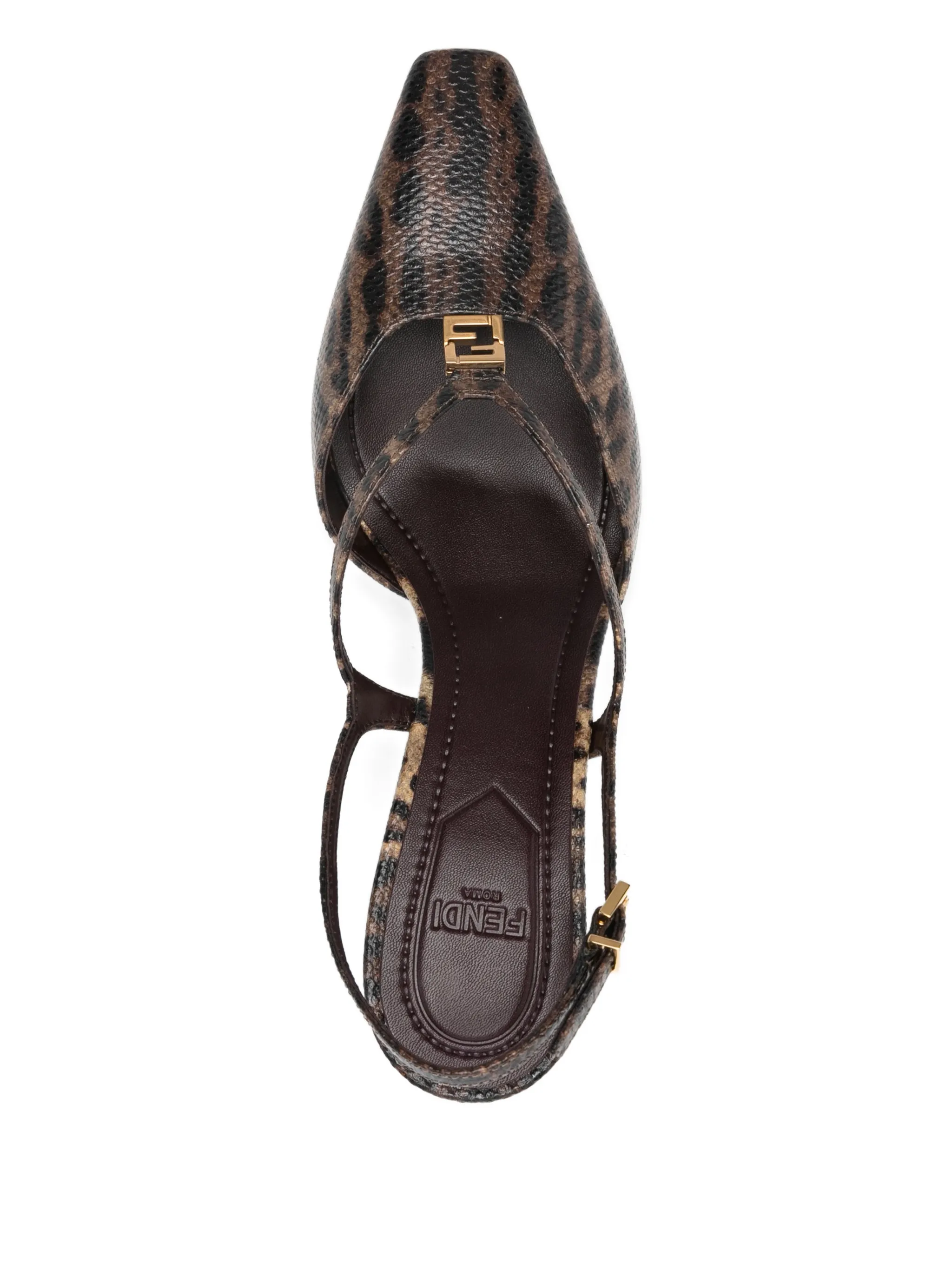 Туфли Fendi FFold 80, коричневый — фото 4