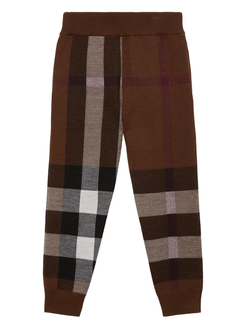 Шерстяные брюки в клетку BURBERRY KIDS, коричневый — фото 2