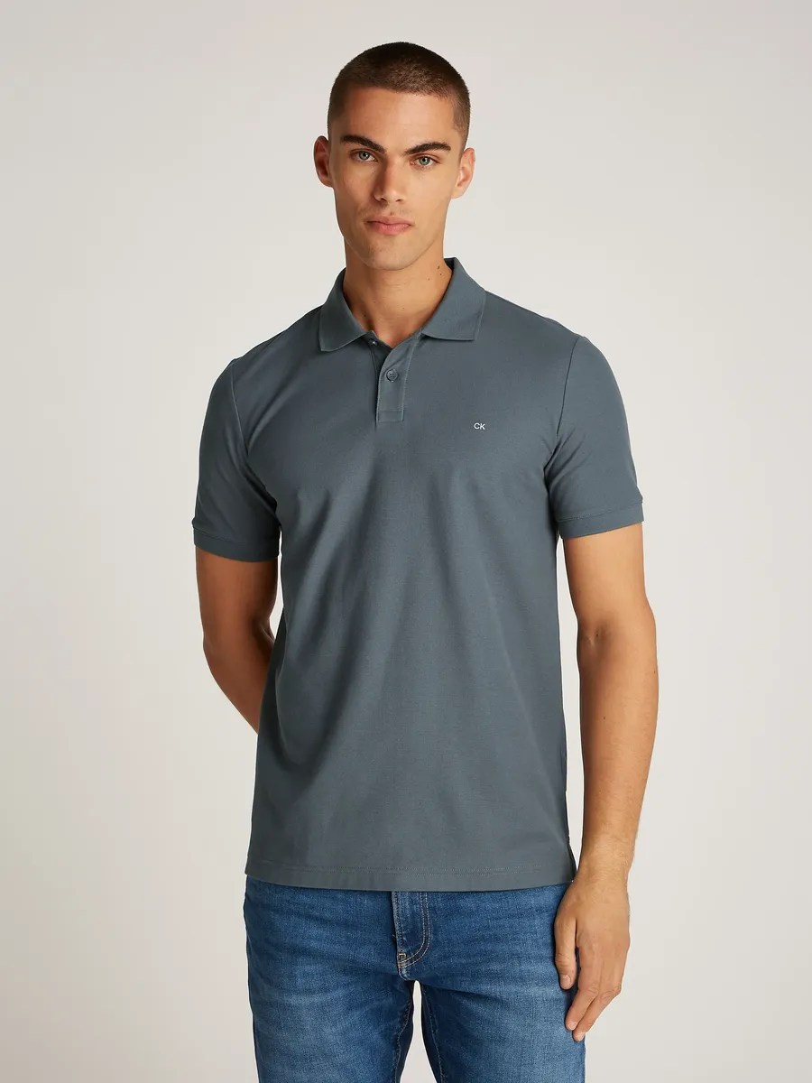

Рубашка-поло Calvin Klein "LOGO REFINED PIQUE SLIM" с тисненым логотипом, цвет Iron Gate