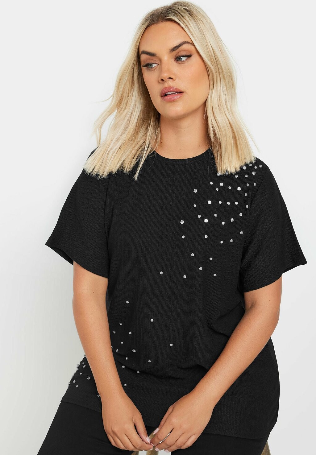 

Футболка с принтом TEXTURED DIAMANTE Yours Clothing, антрацит