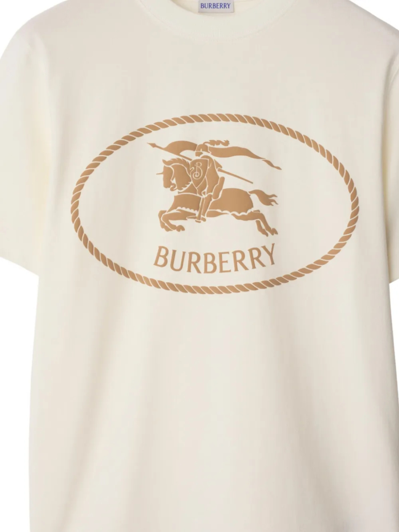 Футболка Burberry хлопок с принтом рыцаря, нейтральный — фото 2