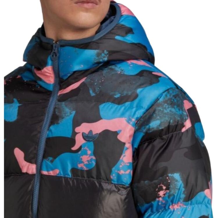 Пуховик мужской черный/розовый/темно-синий Adidas Originals, черный/розовый/темно-синий — фото 4