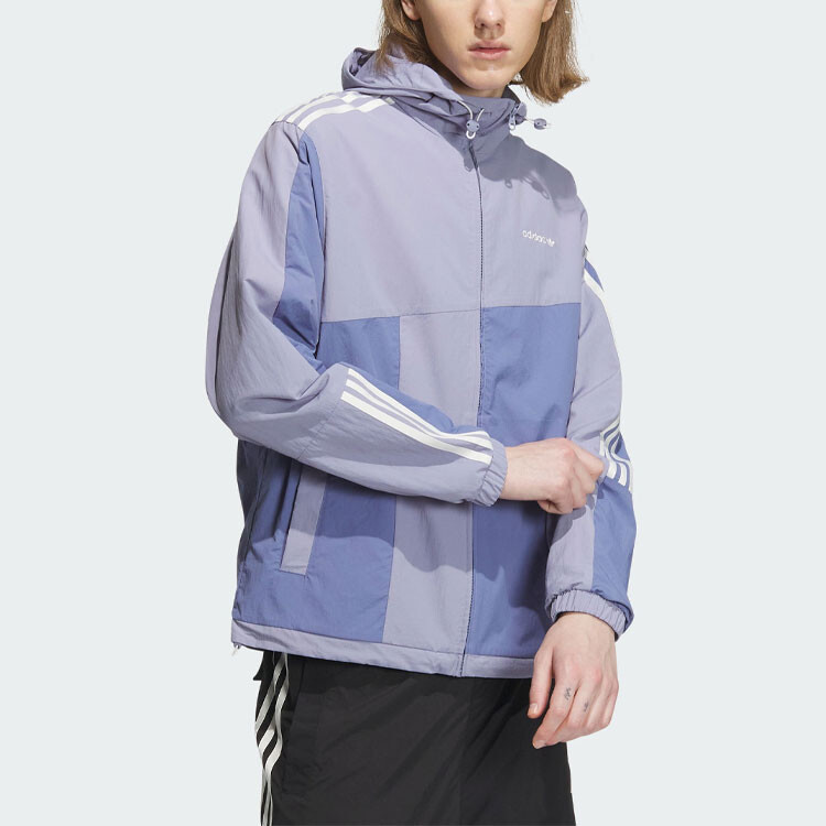 Классическая куртка с тремя полосками, унисекс, серо-фиолетовый Adidas Originals, серо-фиолетовый — фото 2