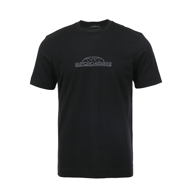 

Футболка с вышитым логотипом EMPORIO ARMANI, черный