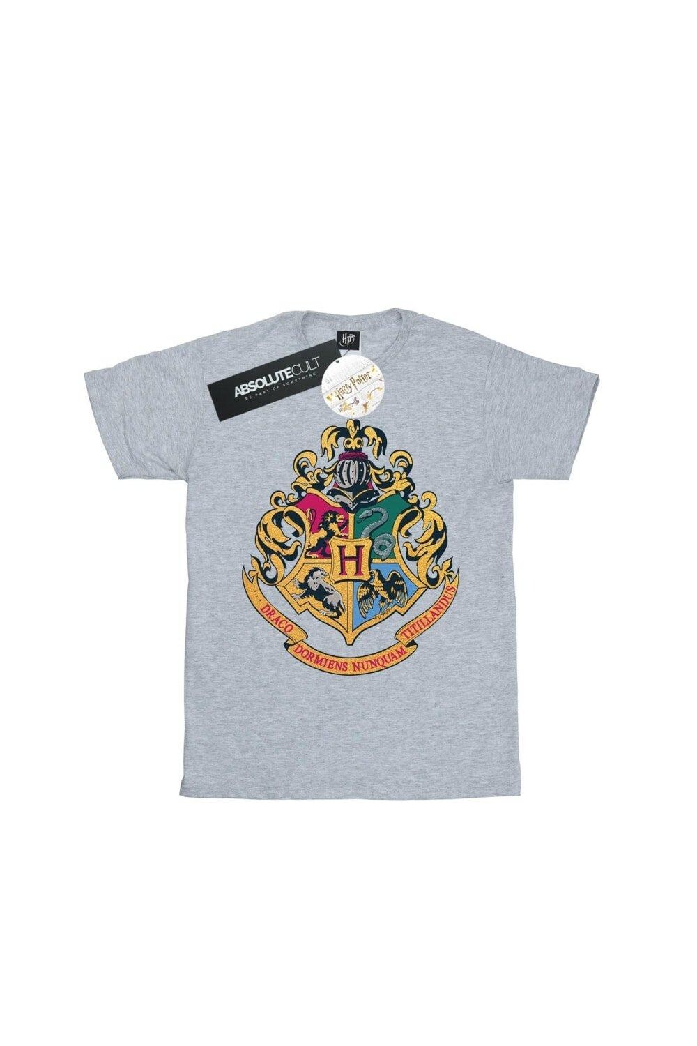 Футболка с золотыми чернилами и гербом Хогвартса Harry Potter, серый — фото 2