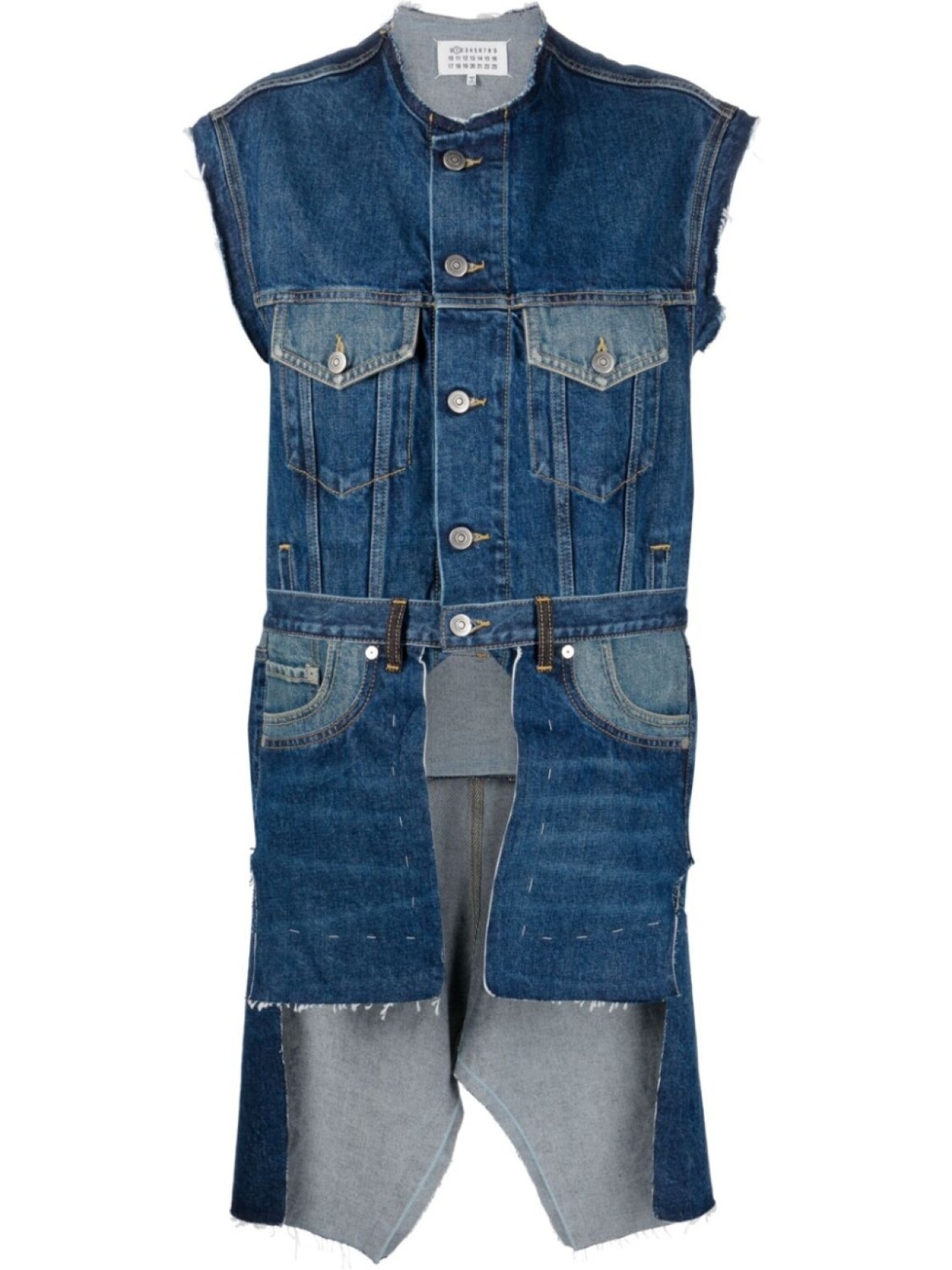 

Maison Margiela длинный джинсовый жилет асимметричного кроя, синий