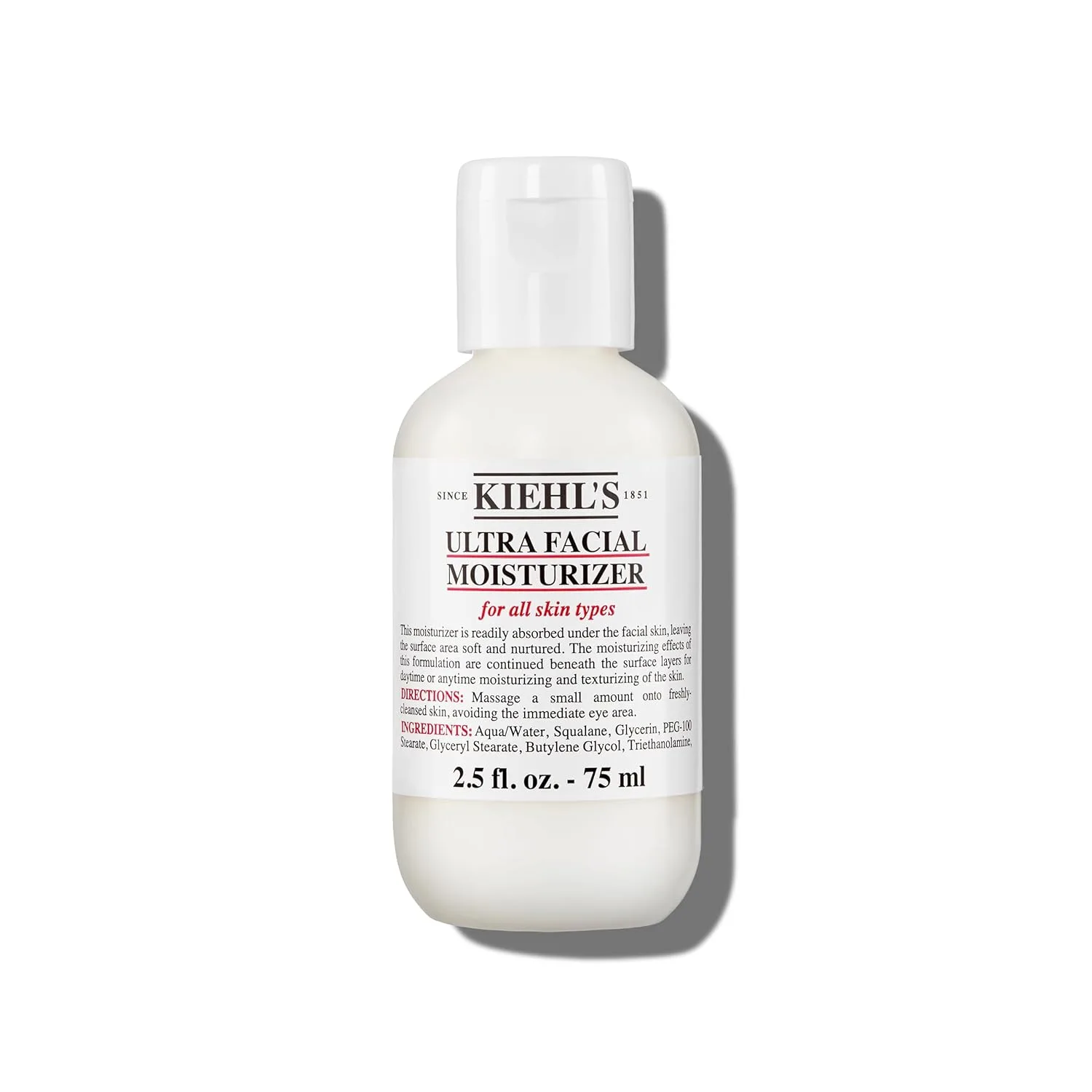 Крем для лица Kiehl's — Ultra Facial Moisturizer для ежедневного увлажнения с скваланом и глицерином, 74 мл