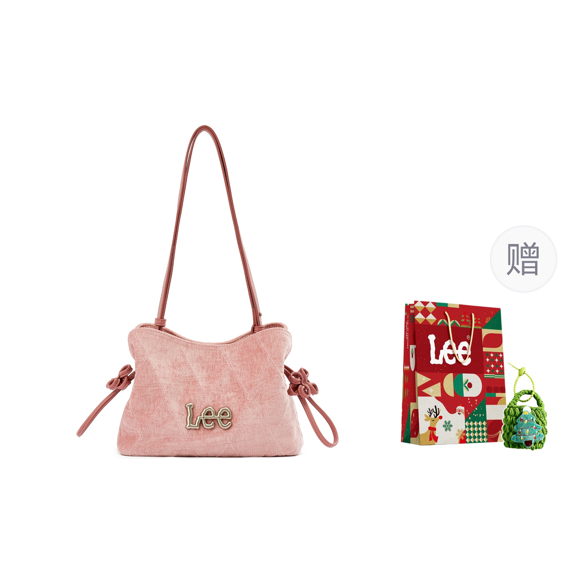 

Lee Тканевая наплечная сумка женская розовая, Gift Limited Edition