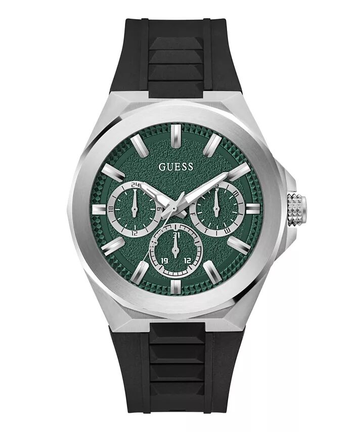 

Мужские многофункциональные черные силиконовые часы 46 мм GUESS, черный