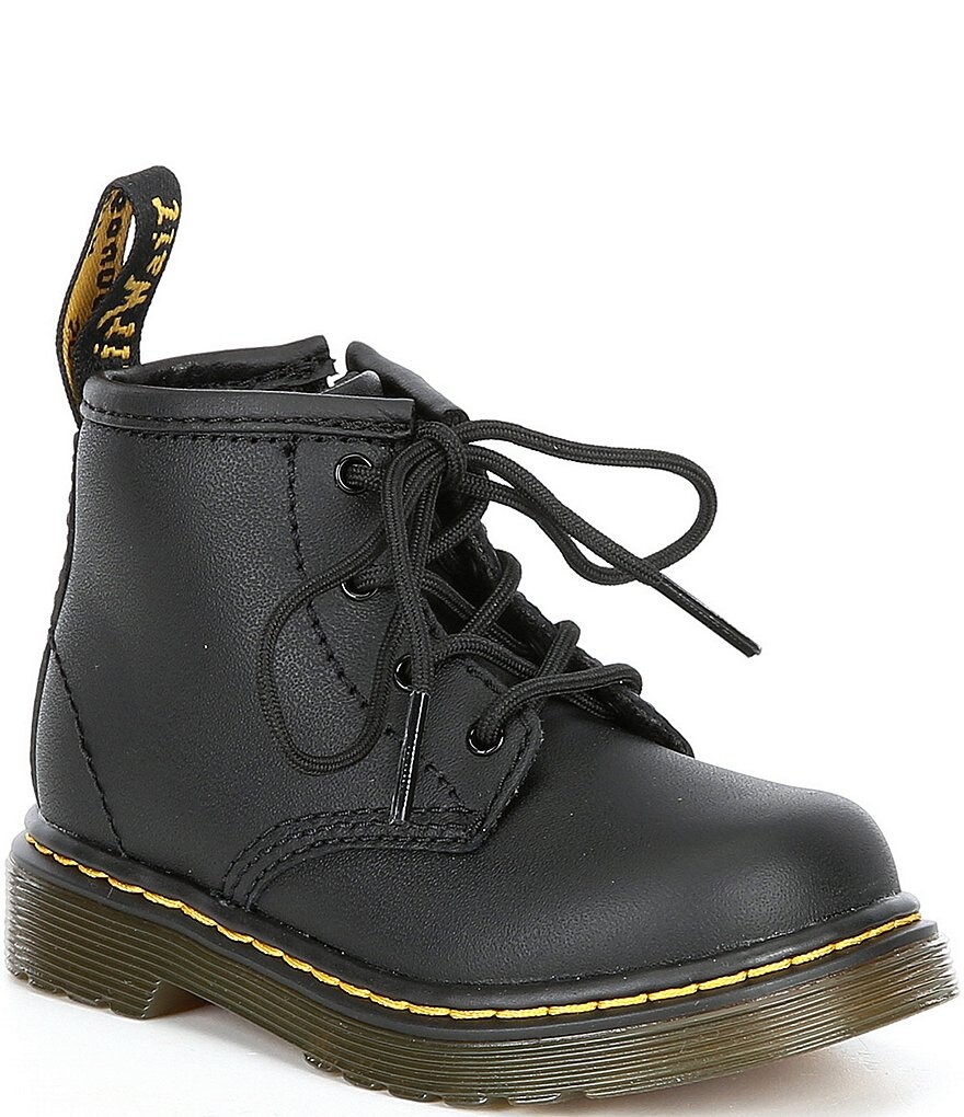 

Martens Kids' 1460 Softy T Кожаные армейские ботинки на шнуровке (для младенцев) Dr. Martens, черный