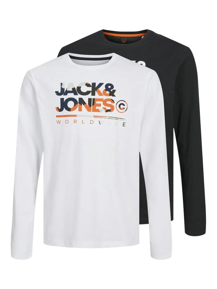 

Рубашка с длинными рукавами для подростков Jack & Jones "JJLUKE TEE LS CREW NECK 2PK MP JNR" Jack & Jones Junior, белый