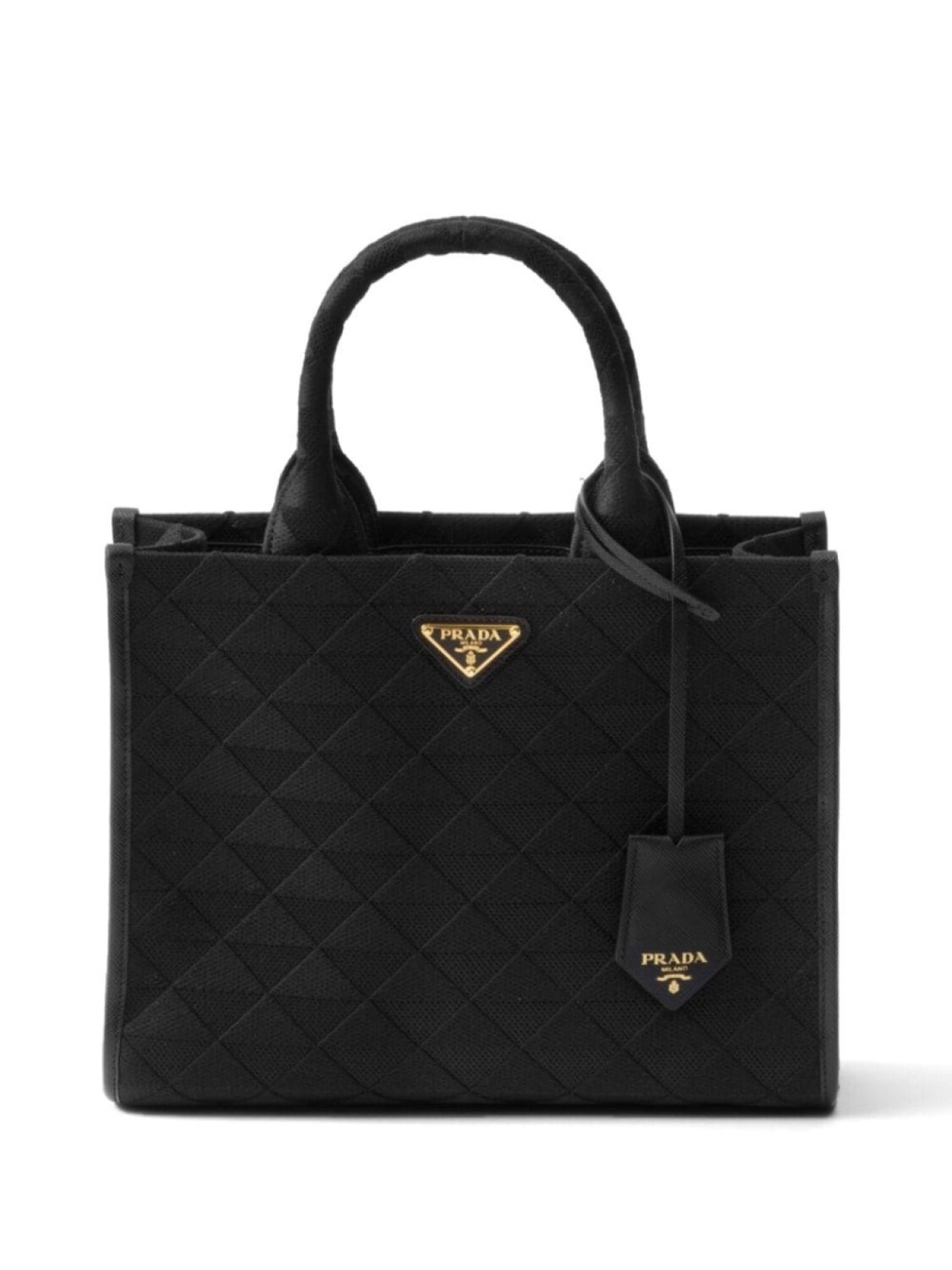 

Сумка-тоут Prada с логотипом, черный