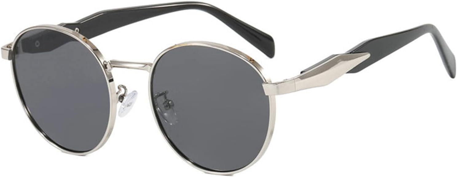 

Классические овальные женские солнцезащитные очки Helena, винтажные мужские панк-очки, маленькая металлическая оправа, градиентные, коричневые, для улицы, защита от УФ-излучения UV400 S68, C3