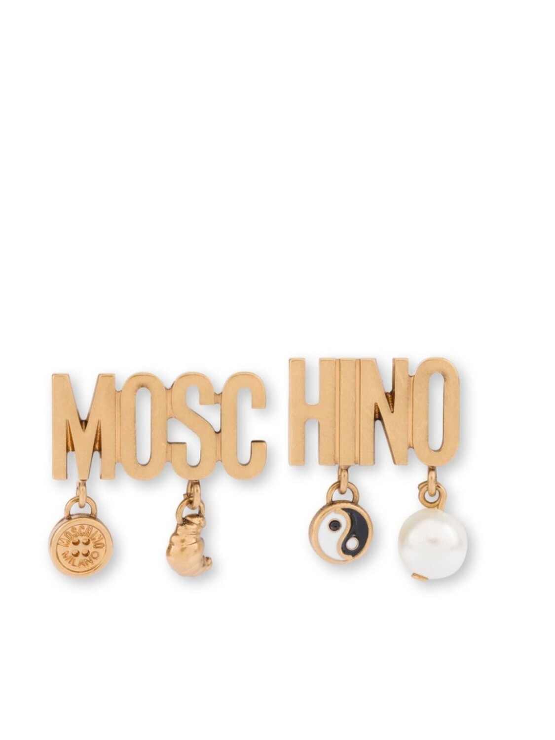 

Серьги с логотипом Moschino, золотой