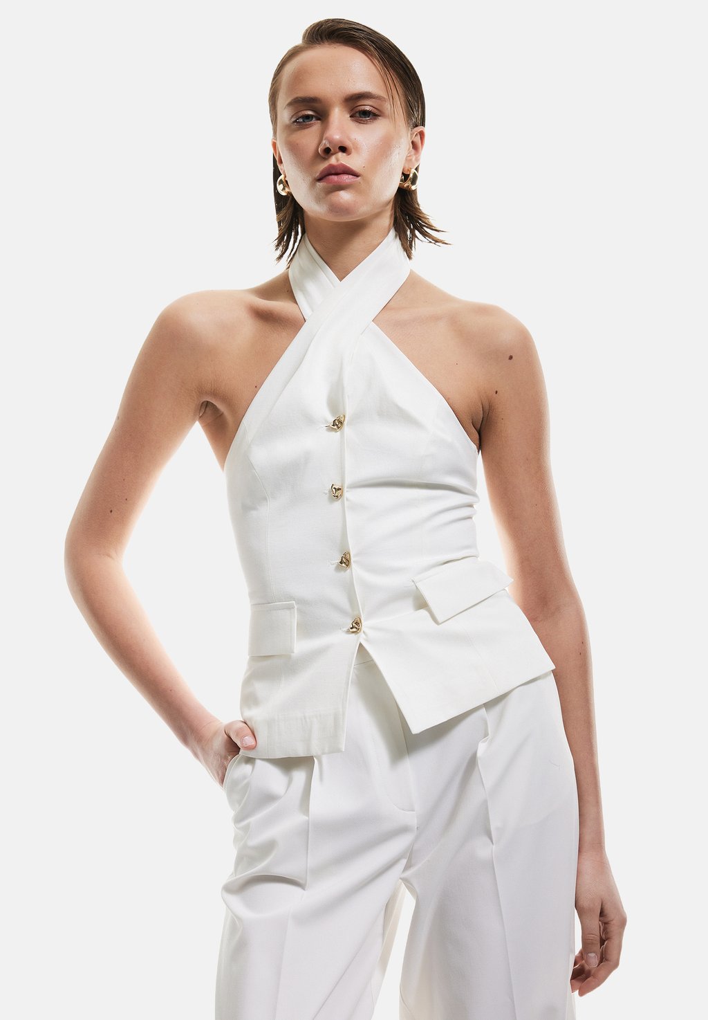 

Жилет HALTER NECK Koton, кремовый