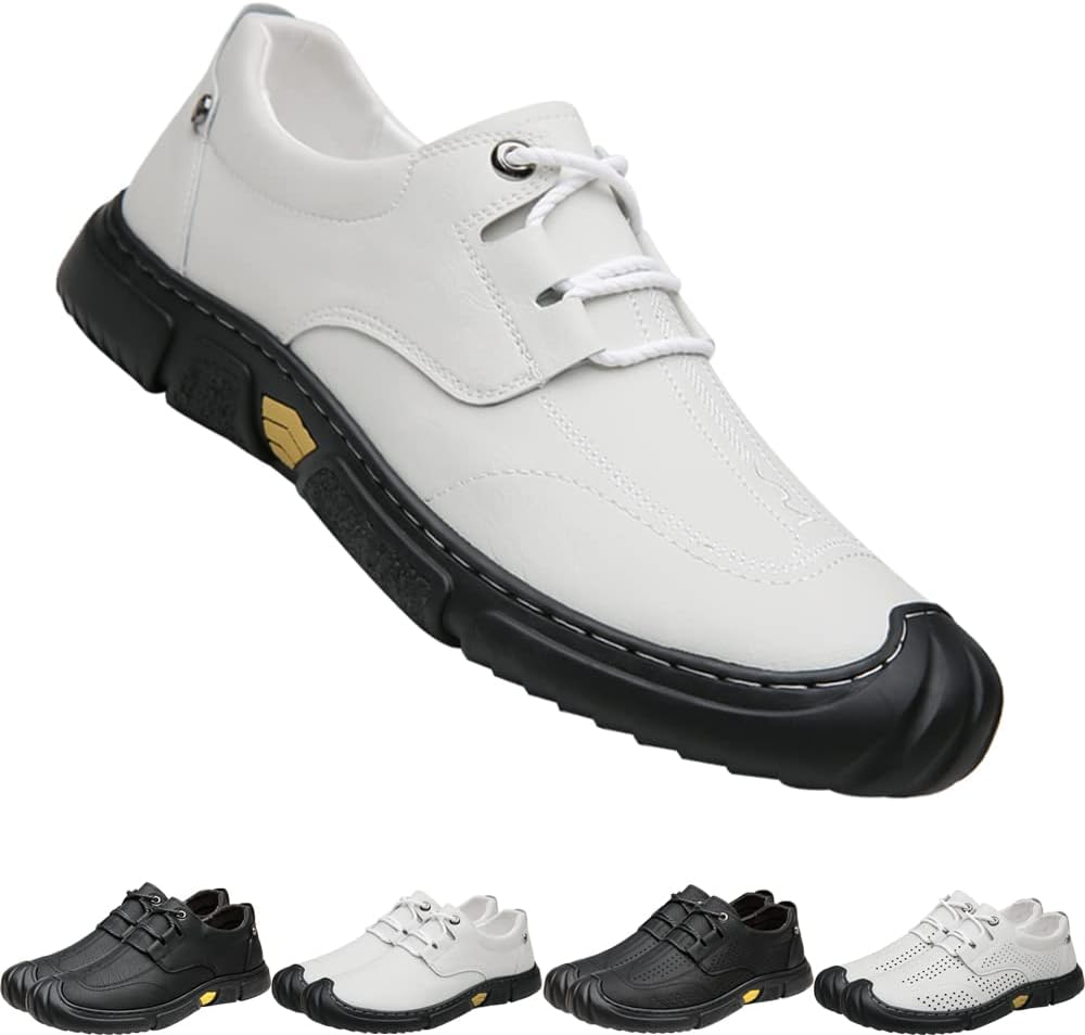 

Мужские походные кожаные сандалии для вождения, повседневная обувь для активного отдыха, закрытые дышащие легкие кроссовки Generic, Whitea