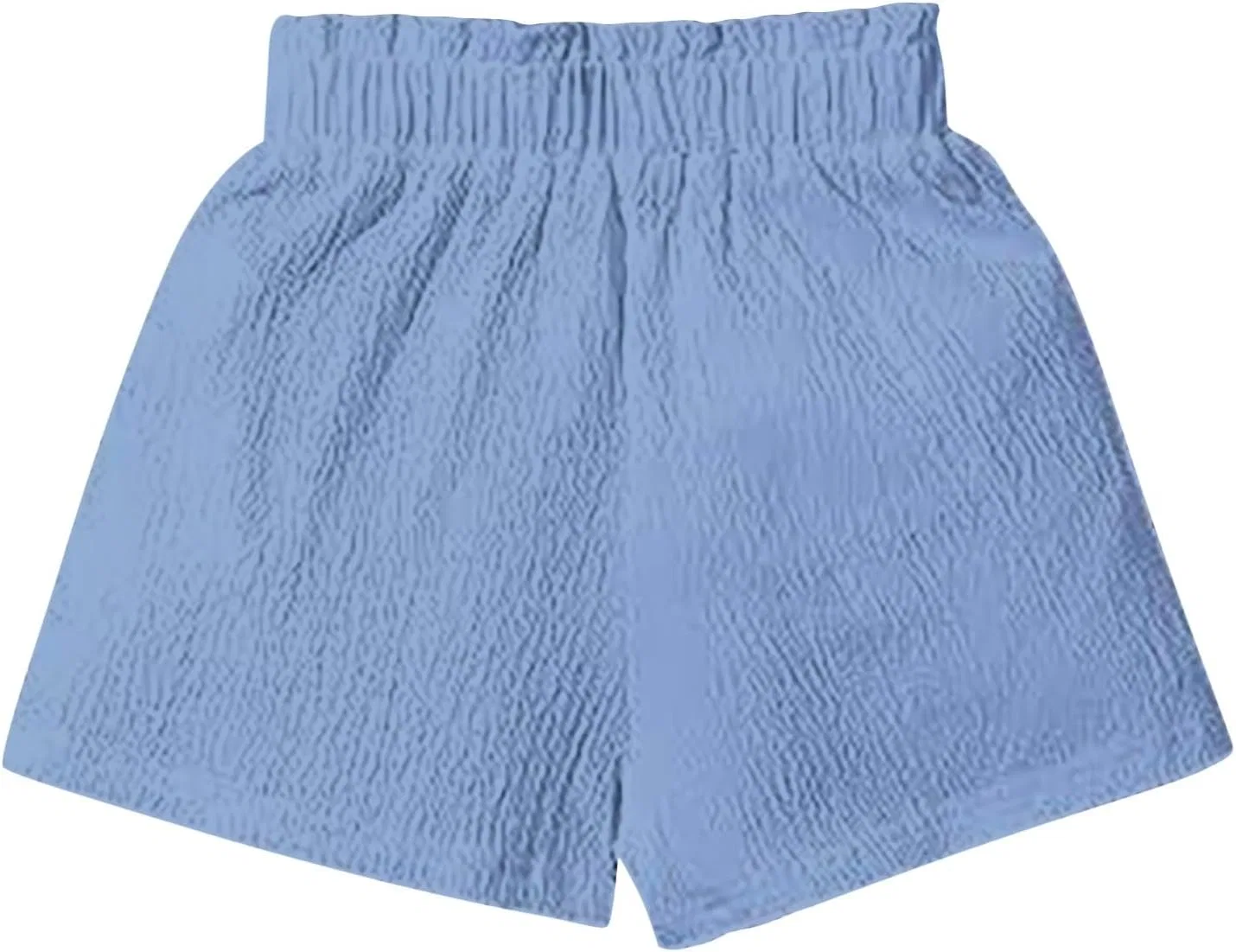 Шорты для девочек хлопковые, высокая талия, Watonic, Light Blue — фото 4