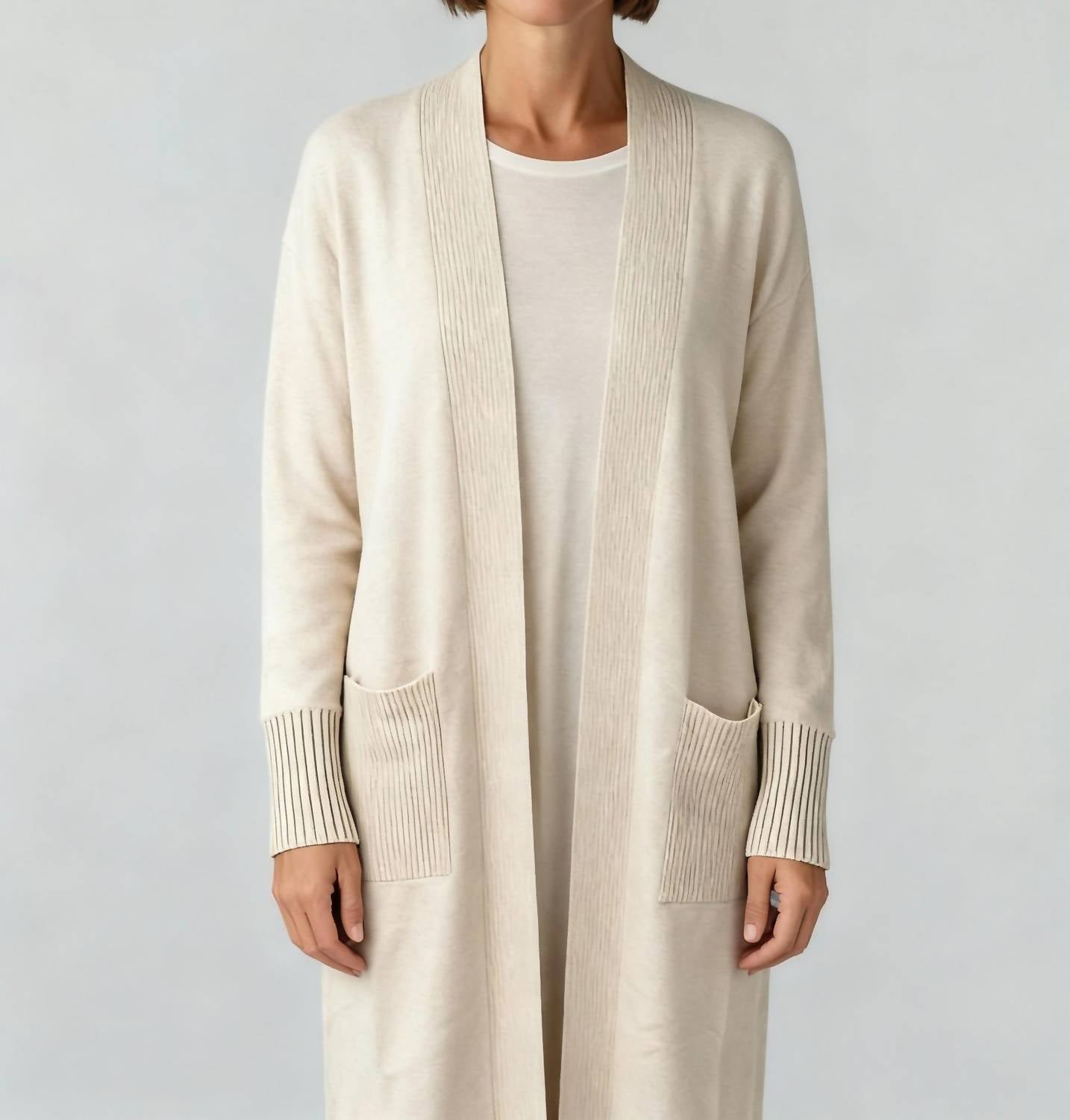 

Aqua Бежевый текстурированный свитер с длинными рукавами