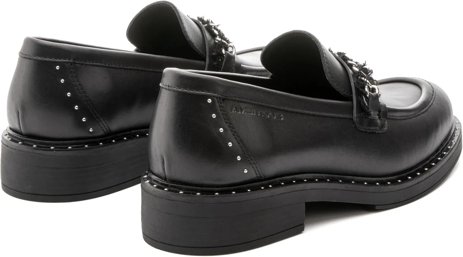 Лоферы Giselle Chunky Heel Penny Loafers, черная кожа Ambitious — фото 3
