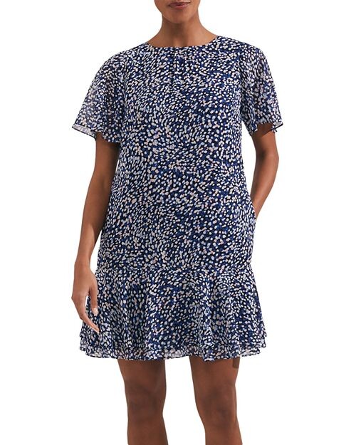 

Платье Sadie с оборкой и принтом HOBBS LONDON, цвет Blue