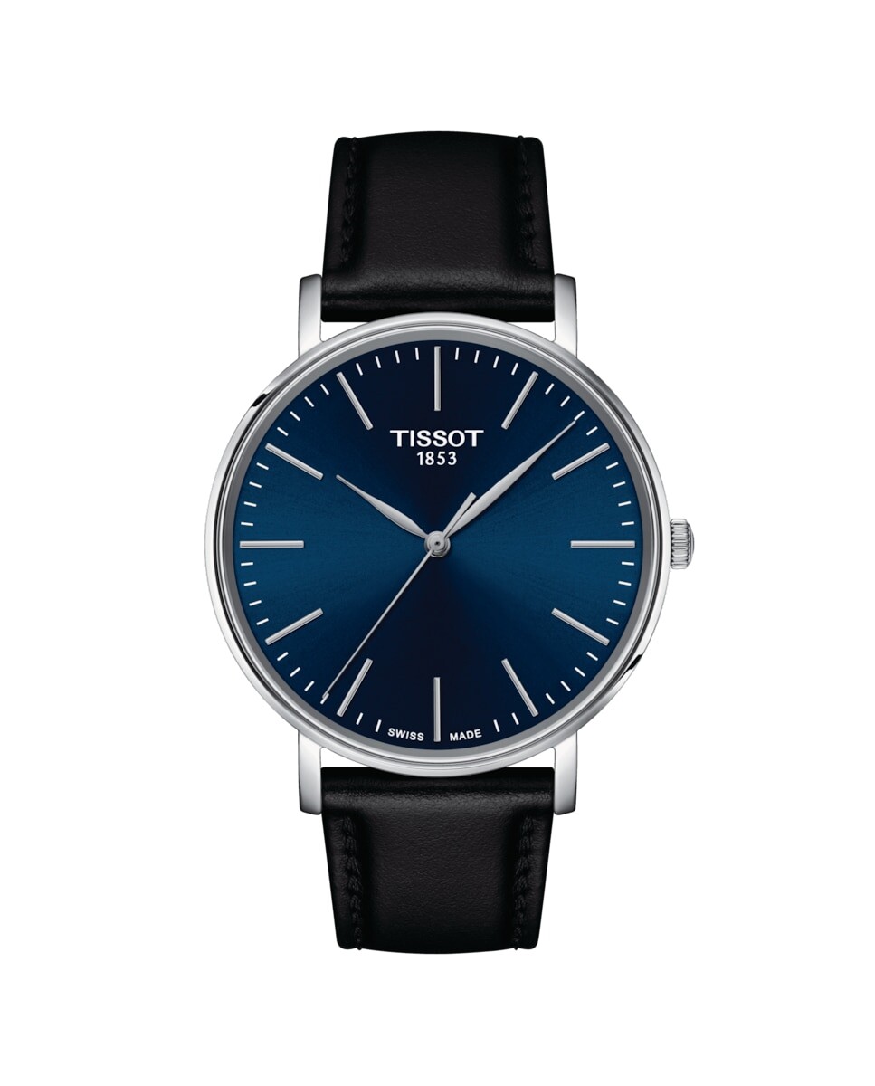 

Мужские часы из коллекции Everytime из черной кожи Tissot, черный