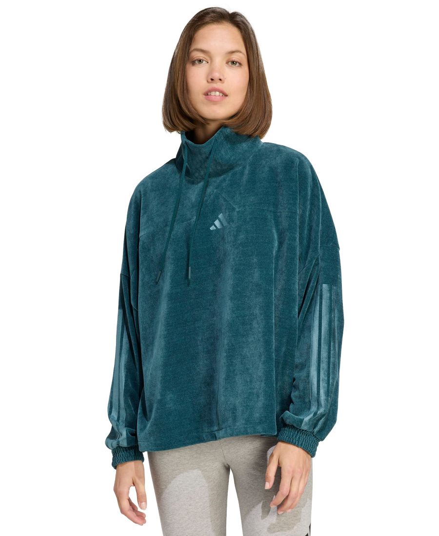 

Женская велюровая толстовка Tiro с высоким воротником Adidas, Aurora Ivy