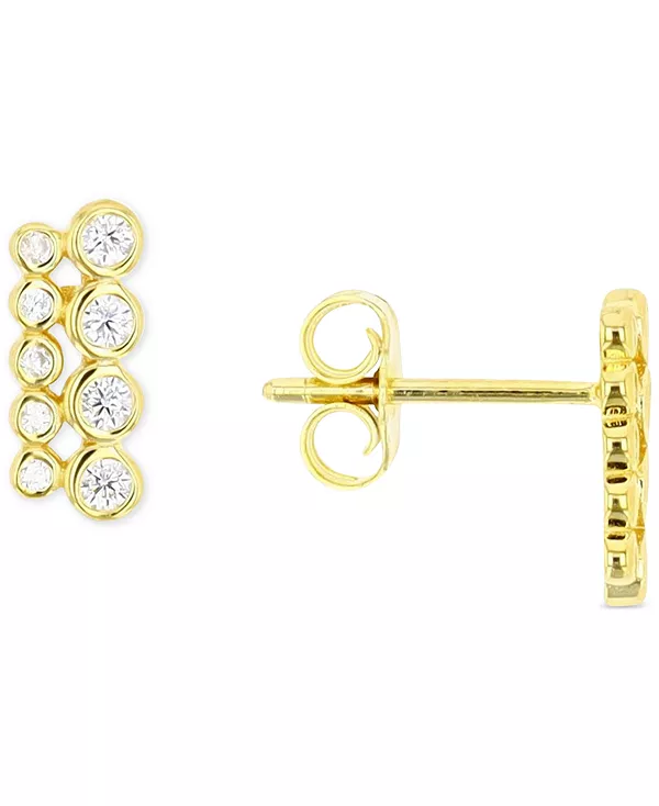 

Серьги-Гвоздики с кубическим цирконием из стерлингового серебра или 14-каратного золота поверх стерлингового серебра Macy'S, gold