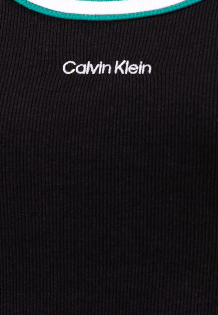 Топ женский, хлопковый, цветная блочная вязка, без рукавов Calvin Klein — фото 3