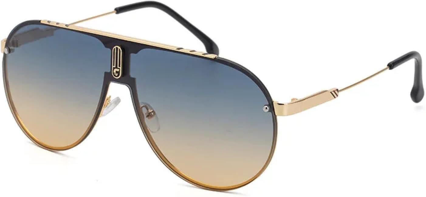 

Классические солнцезащитные очки для женщин и мужчин, винтажные, в большой оправе, панк, роскошные, для активного отдыха, вождения, металлические, популярные, с защитой от УФ-излучения TKKTLLT, Green Yellow